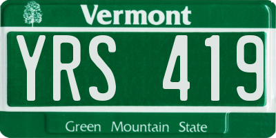VT license plate YRS419