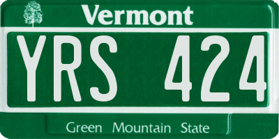 VT license plate YRS424