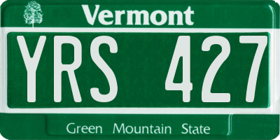 VT license plate YRS427