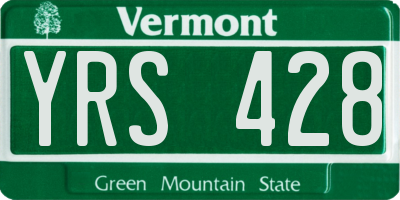 VT license plate YRS428