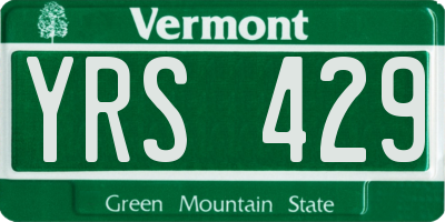 VT license plate YRS429