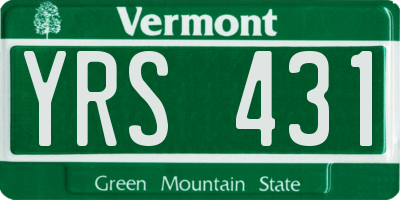 VT license plate YRS431
