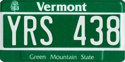 VT license plate YRS438