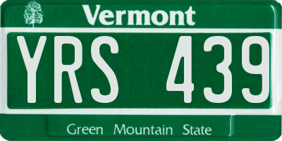 VT license plate YRS439