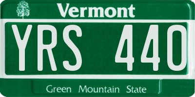 VT license plate YRS440