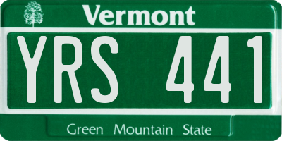 VT license plate YRS441