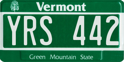 VT license plate YRS442