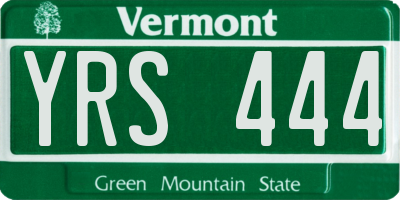 VT license plate YRS444