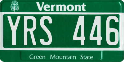 VT license plate YRS446