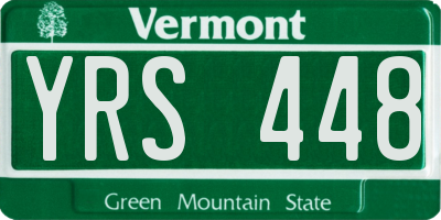 VT license plate YRS448