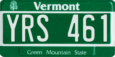 VT license plate YRS461