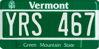 VT license plate YRS467