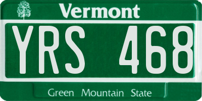 VT license plate YRS468
