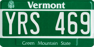 VT license plate YRS469