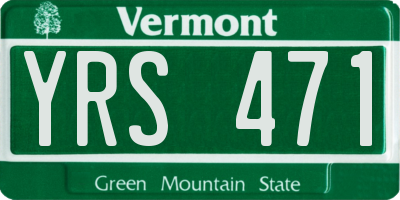 VT license plate YRS471