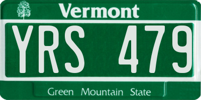 VT license plate YRS479