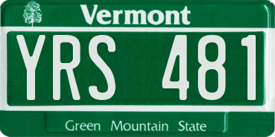 VT license plate YRS481