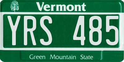 VT license plate YRS485