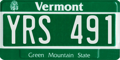 VT license plate YRS491