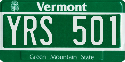 VT license plate YRS501