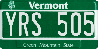 VT license plate YRS505