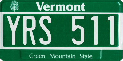 VT license plate YRS511