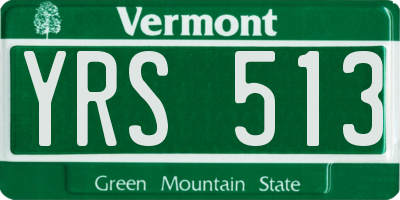 VT license plate YRS513