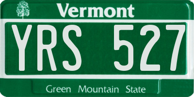 VT license plate YRS527