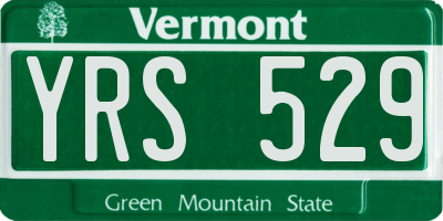 VT license plate YRS529