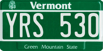 VT license plate YRS530