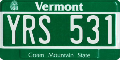 VT license plate YRS531