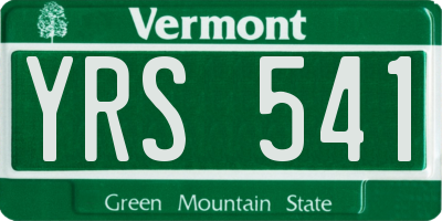 VT license plate YRS541