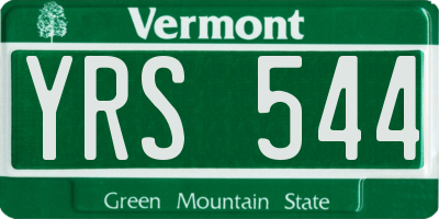 VT license plate YRS544