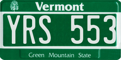 VT license plate YRS553