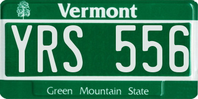 VT license plate YRS556