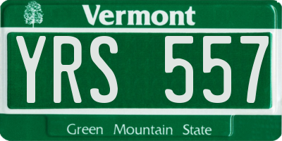 VT license plate YRS557