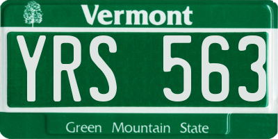 VT license plate YRS563
