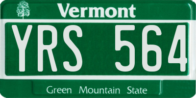 VT license plate YRS564