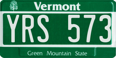 VT license plate YRS573