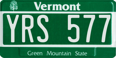 VT license plate YRS577