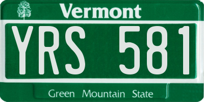 VT license plate YRS581