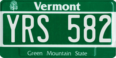 VT license plate YRS582