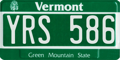 VT license plate YRS586