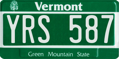 VT license plate YRS587