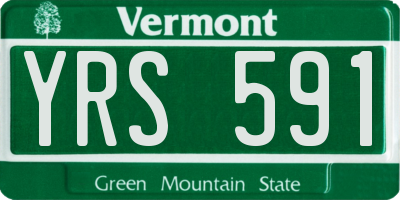 VT license plate YRS591