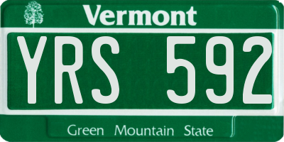 VT license plate YRS592