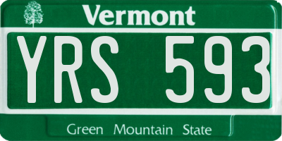 VT license plate YRS593