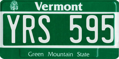 VT license plate YRS595