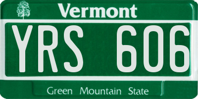 VT license plate YRS606