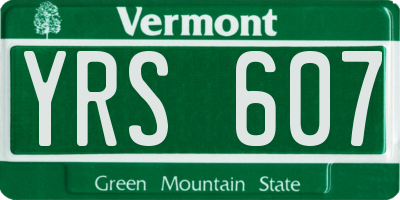 VT license plate YRS607